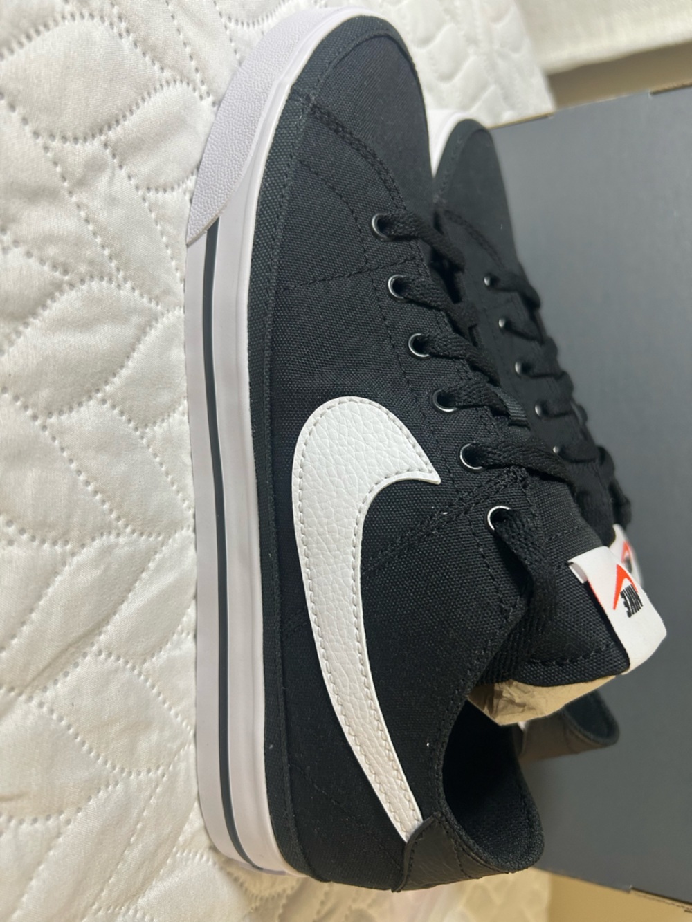 Nike Court Legacy Canvas Black White CZ0294-001 Women's 9.5 / Men's 8 - Like New - Picture 3 of 11